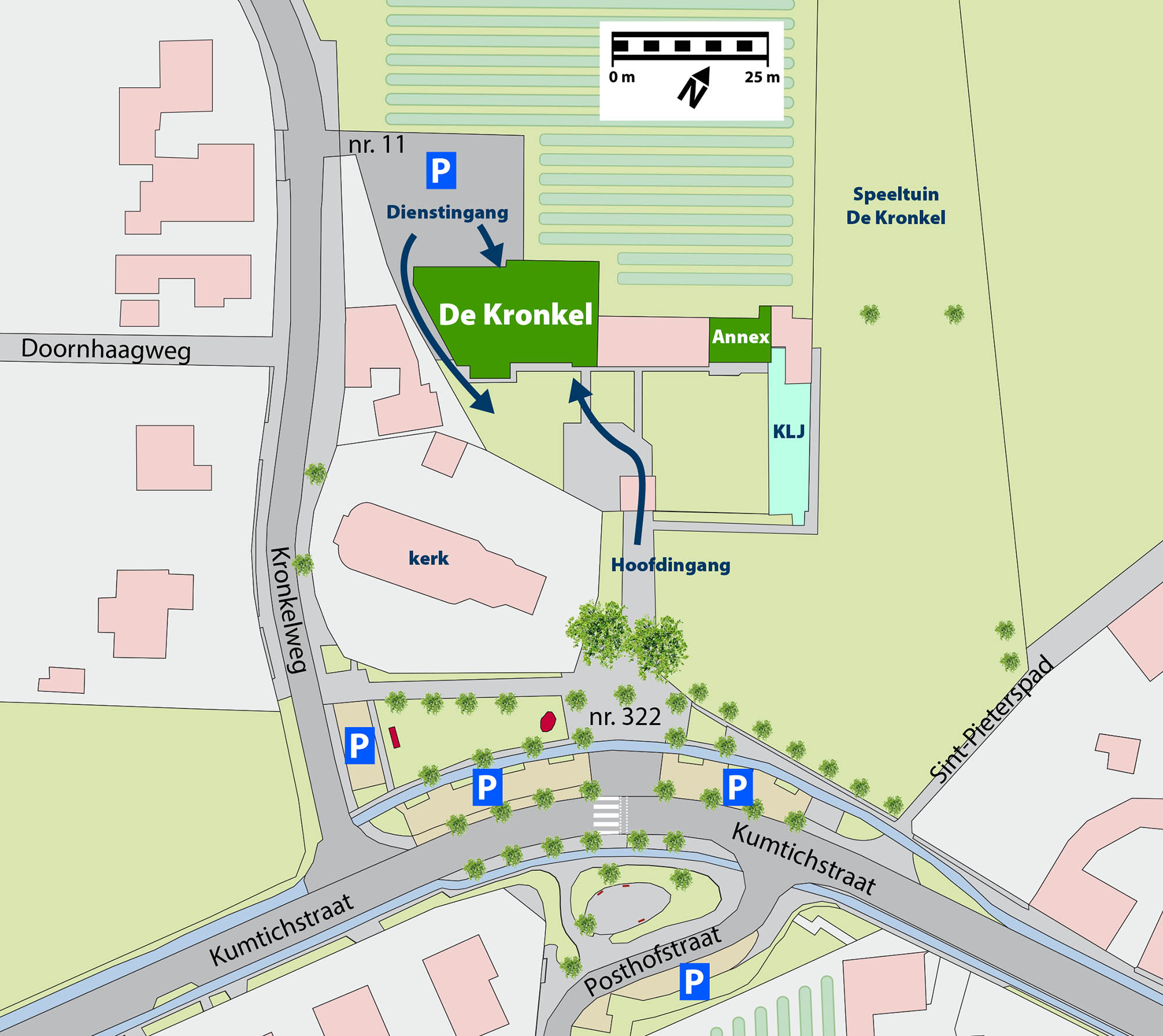 Situatie en omgeving van De Kronkel in Vissenaken