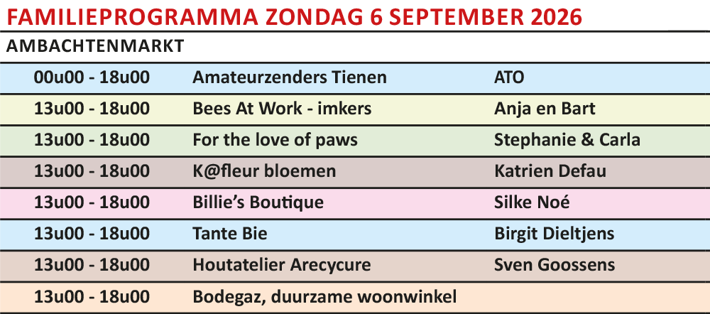 Ambachten op de Dorpsfeesten 2026