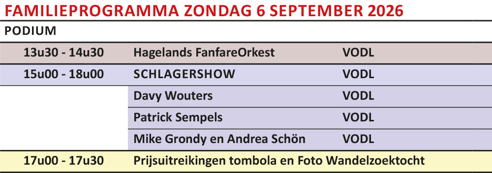 Dorpsfeesten 2026 - podium